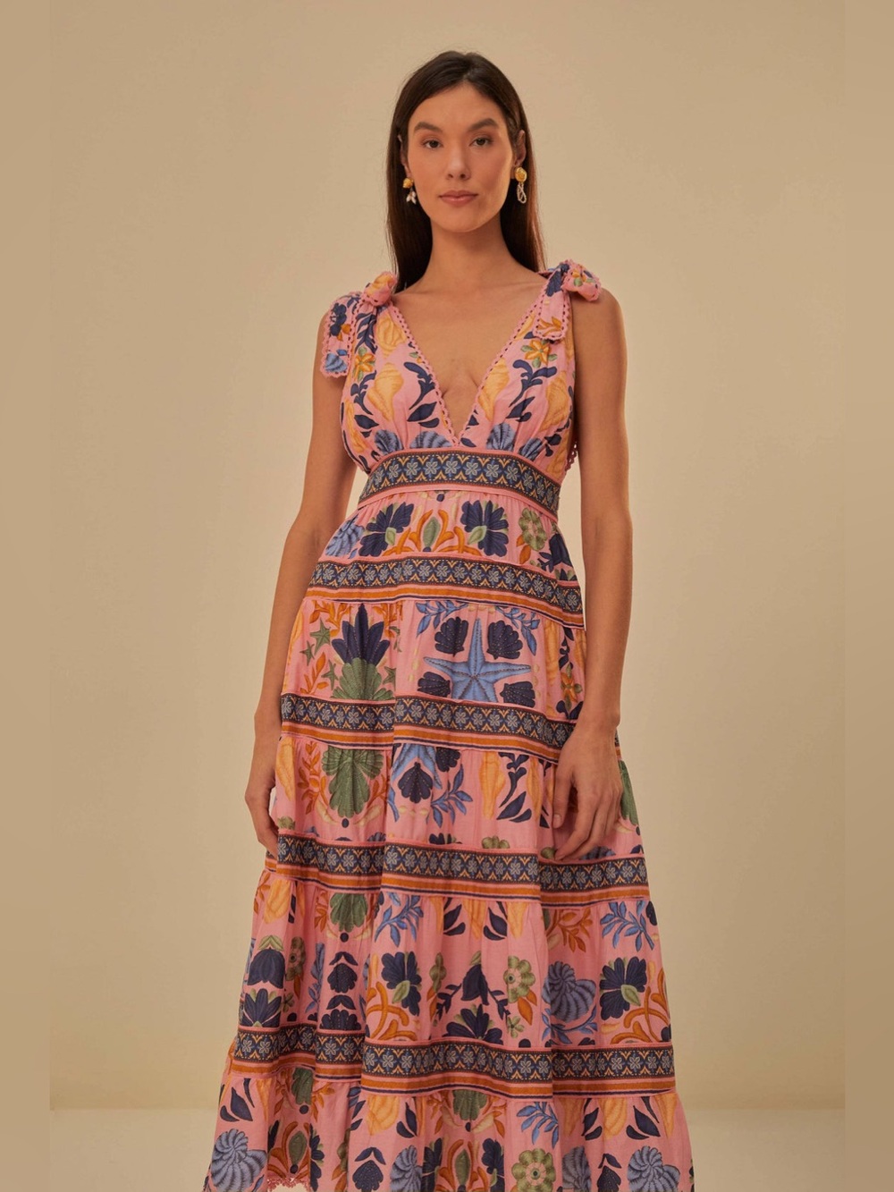 Pink Seashell Tapestry Midi Dress - Picture 4 of 11